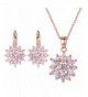 BAMOER Zirconia Snowflake Earrings Rose Gold