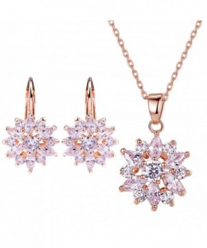 BAMOER Zirconia Snowflake Earrings Rose Gold