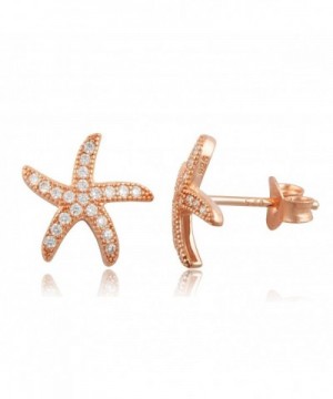 Rose Gold Silver Starfish Earrings