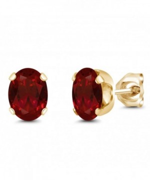 Yellow Plated Garnet Earrings 7X5MM