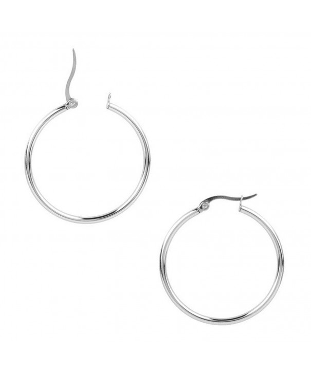 Round Stainless Steel Hoop Earrings