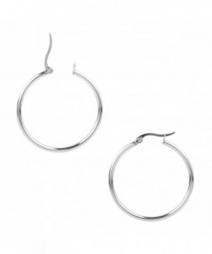 Round Stainless Steel Hoop Earrings