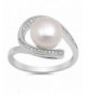 Clear Simulated Pearl Sterling Silver