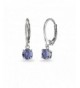 Sterling Simulated Tanzanite Leverback Earrings