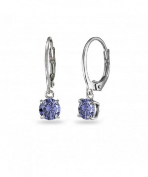 Sterling Simulated Tanzanite Leverback Earrings