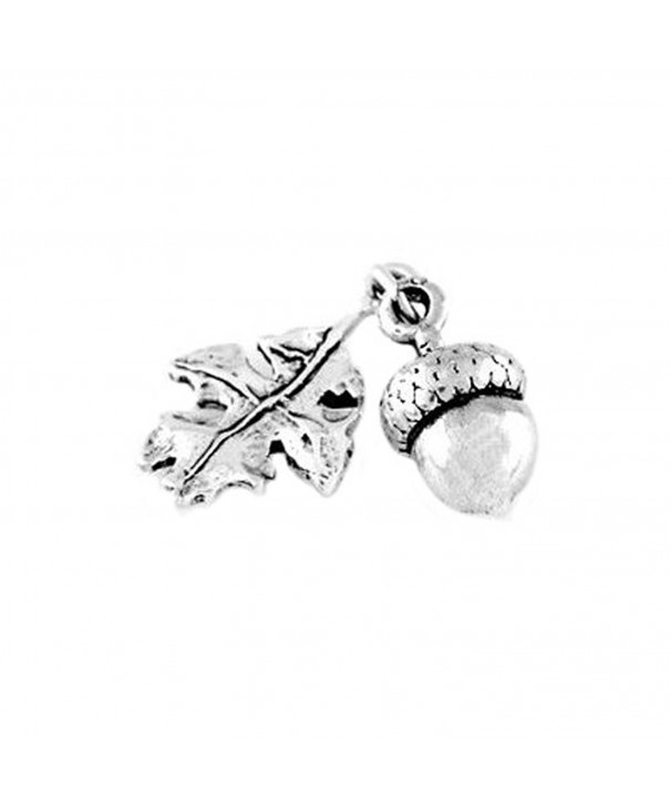 Sterling Silver Acorn Leaf Charm