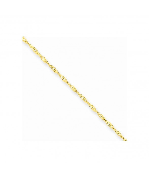 Yellow 1 10mm Singapore Chain Necklace