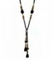 Beaded Rhinestone Necklace Black Color