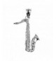 Sterling Silver Music Saxophone Pendant