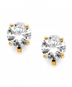 Mariell Gold Plated Carat Clip Earrings