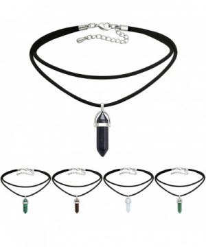 Aobei Hexagonal Gemstone Pointed Necklace