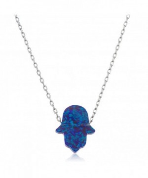 Sterling Silver Created Hamsa Pendant