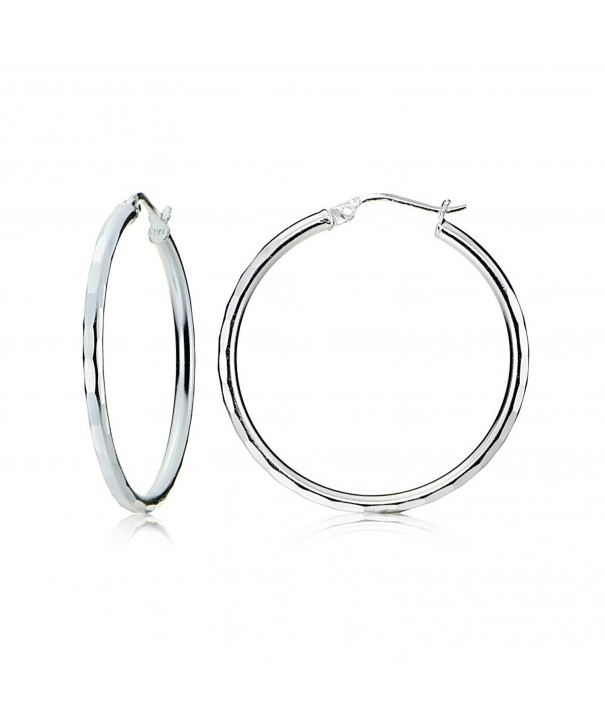 Sterling Silver Hammered Round Earrings