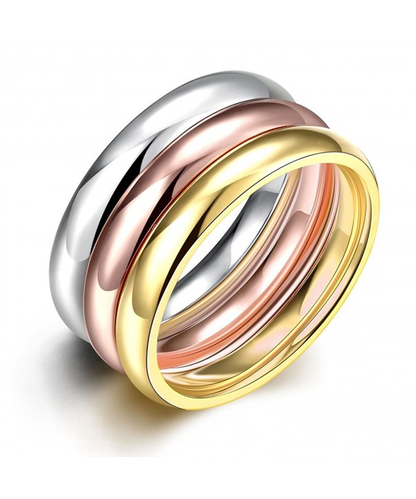 JAJAFOOK Womens Stackable Tri Colors Stainless