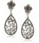 1928 Jewelry Silver Tone Filigree Teardrop