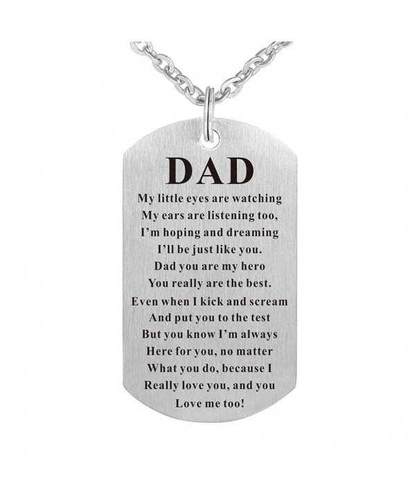 Stainless Fathers Birthday Keychain Necklace