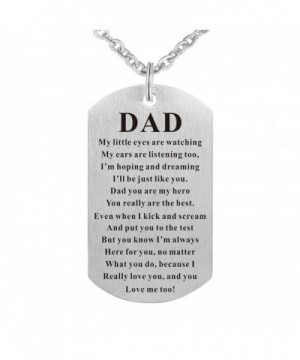 Stainless Fathers Birthday Keychain Necklace