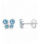 Sterling Aquamarine Crystal Butterfly Earrings