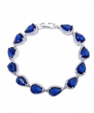 SELOVO Sapphire Teardrop Tennis Bracelet