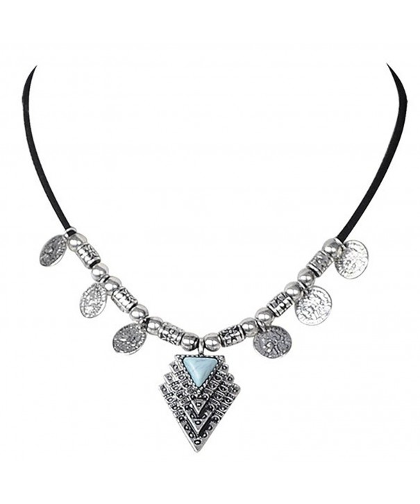 Peony T Necklace Pendant Turquoise triangle Silver