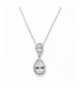 Mariell Pear Shaped Zirconia Teardrop Necklace