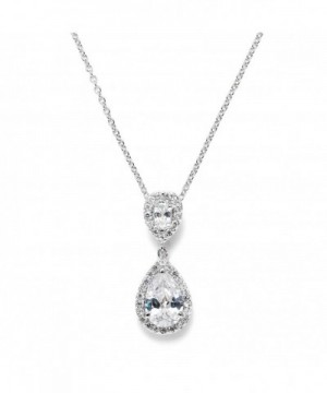 Mariell Pear Shaped Zirconia Teardrop Necklace