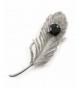 Swarovski Crystal Peacock Feather Silver