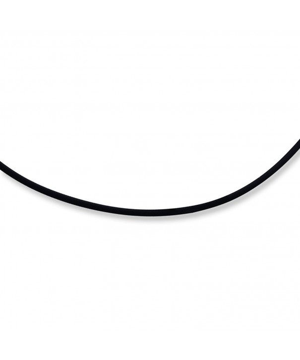 Sterling Silver 16inch Rubber Necklace