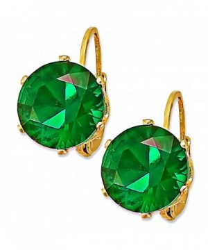 Emerald Yellow Plated Huggies Earrings EM