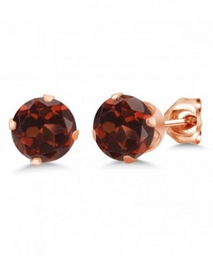 Round Garnet Plated Silver Earrings