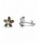 Created Plumeria Flower Sterling Earrings
