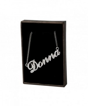 Name Necklace Donna White Plated