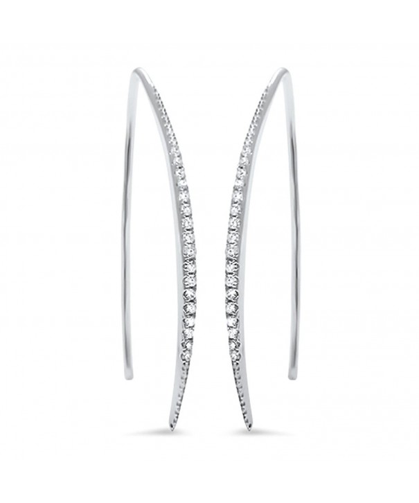 Eternity Threader Earrings Zirconia Sterling