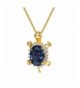 Turtle Pendant Necklace Zirconia Jewelry