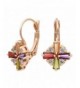 Kemstone Colorful Zirconia Leverback Earrings