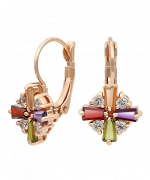 Kemstone Colorful Zirconia Leverback Earrings