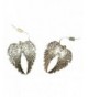 Burnished Silver Rhodium Feather Earrings