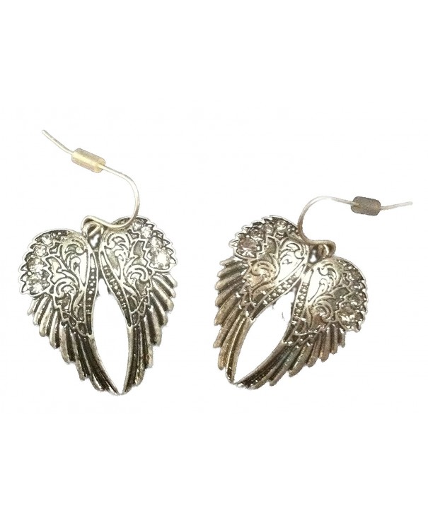 Burnished Silver Rhodium Feather Earrings