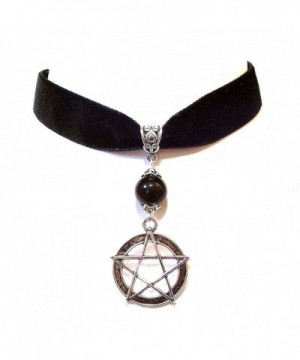 Black Velvet Choker Necklace Pentagram