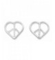 Sterling Silver Heart Peace Earrings