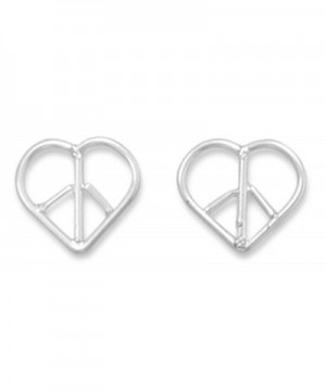 Sterling Silver Heart Peace Earrings