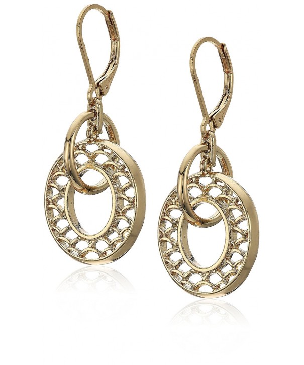 Napier Gold Tone Orbital Drop Earrings