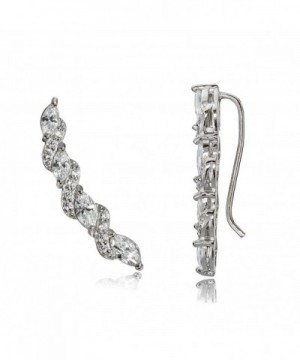 Sterling Zirconia Crawler Climber Earrings