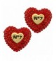 Valentines crystal peekaboo button earrings