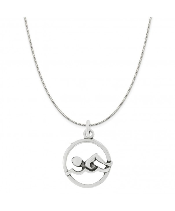 Sterling Silver Swimmer Pendant Necklace