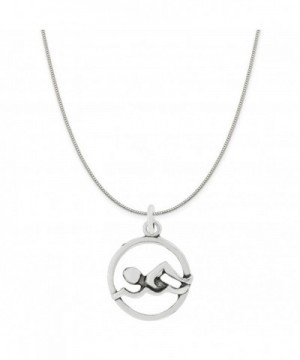 Sterling Silver Swimmer Pendant Necklace