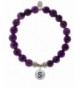 EvaDane Amethyst Gemstone Alphabet Bracelet