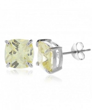 Sterling Silver Zirconia Cushion Earrings