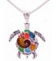 Pendant Necklace Beautiful Colorful Tortoise