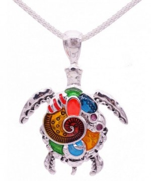Pendant Necklace Beautiful Colorful Tortoise